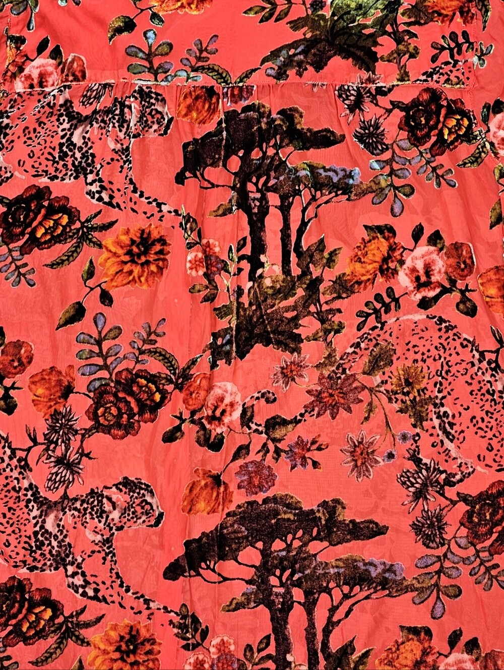 John Mark Red Burnout Velvet Blouse Floral Animal Print Women's Plus Size 3X NWT - Picture 12 of 16